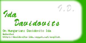 ida davidovits business card